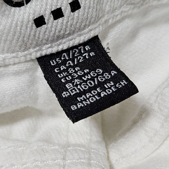 Gap Straight Crop Jeans Womens Size Rise 4 Low Rise White Denim Pants Cuffed - Picture 5 of 6